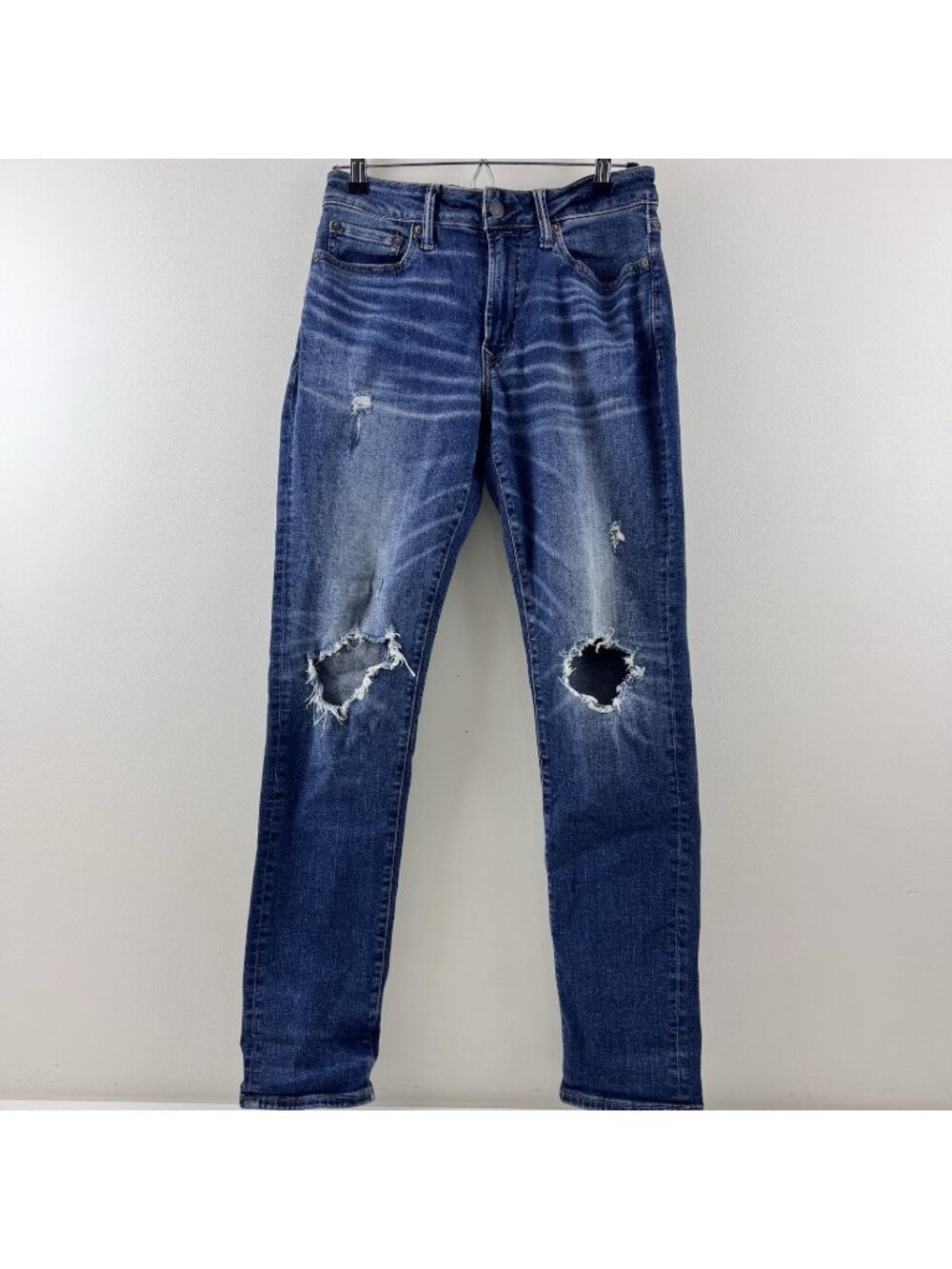 American Eagle Men’s Next Level AirFlex Blue Denim Distressed Jeans Size 29x32